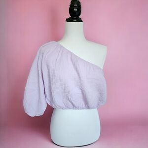 DKNY Jeans Lavender Purple One Shoulder Top